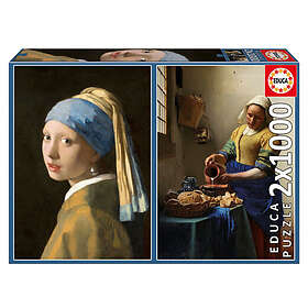 Educa Pussel: Vermeer Girl with a pearl earring The milkmaid 2x100