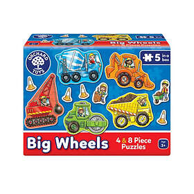 Orchard Toys Pussel Big Wheels 4 och 8 Bitar