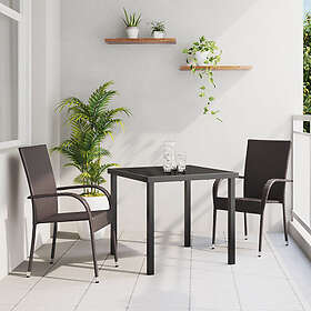 vidaXL 3 Delars Trädgårds Matset Brun Poly Rattan