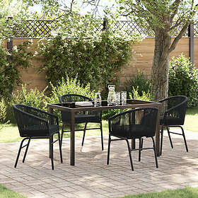 vidaXL Lounge Set 5 delar Svart Poly Rattan