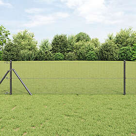 vidaXL svetsat trådfence med 13 stolpar Grå 0,5x100 m Stål