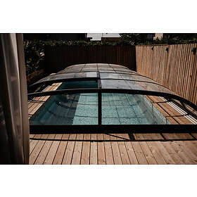 Gullberg & Jansson Pooltak Nova Comfort 4x8 m pool med sarg Aluminiumvit