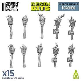 Green Stuff World Torches 3D printed