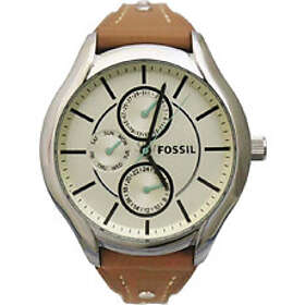 Fossil Klockarmband BQ3090 Läder Brun 18mm