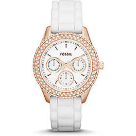 Fossil Klockarmband ES3454 Silikon Vit 18mm