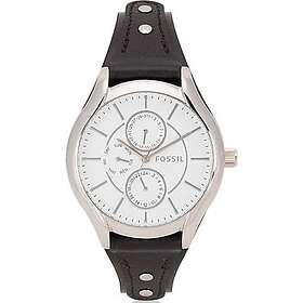 Fossil Klockarmband BQ3066 Läder Svart 18mm