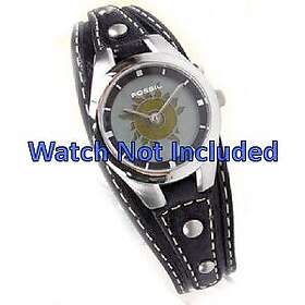 Fossil Klockarmband ES9875 Läder Svart 6mm