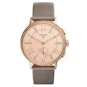 Fossil Klockarmband S221346 Läder Grå 22mm