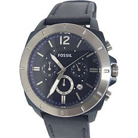 Fossil Klockarmband BQ2194 Läder Blå 24mm