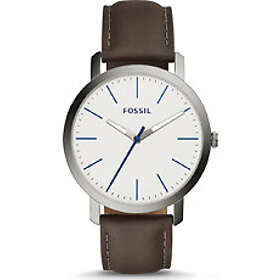 Fossil Klockarmband BQ2349 Läder Mörk brun 22mm