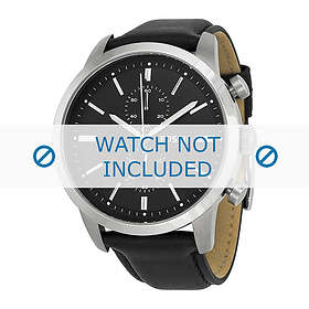 Fossil Klockarmband FS4866 Läder Svart 24mm