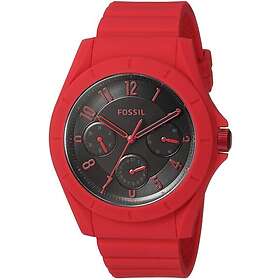 Fossil Klockarmband (Klockarmband hölje kombination) FS5289 Silikon Röd 22mm