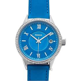 Fossil Klockarmband BQ1111 Läder Blå 18mm
