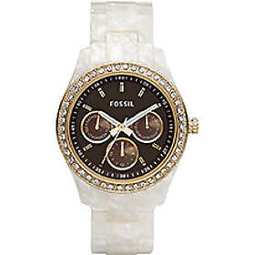 Fossil Klockarmband ES2794 Plast Vit 18mm