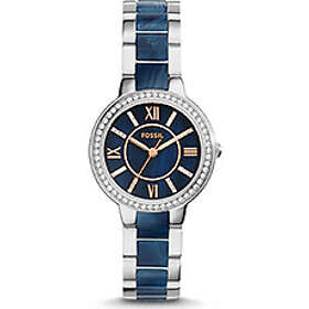 Fossil Klockarmband ES4009 Rostfritt stål Blå 14mm