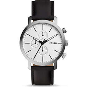 Fossil Klockarmband BQ2327 Läder Svart 22mm