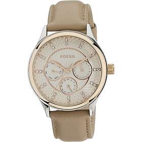 Fossil Klockarmband BQ1566 Läder Beige 18mm