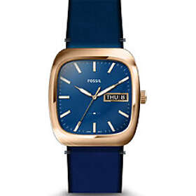 Fossil Klockarmband FS5352 Läder Blå 22mm
