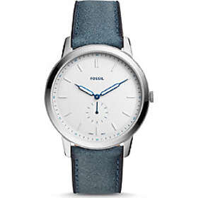 Fossil Klockarmband FS5446 Läder Blå 22mm