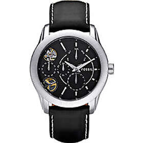 Fossil Klockarmband ME1079 Läder Svart 22mm