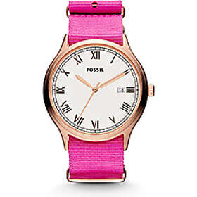 Fossil Klockarmband FS4801 Textil Rosa 22mm