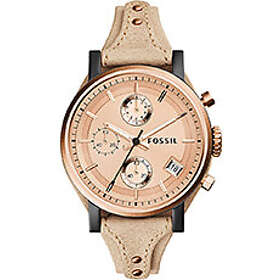 Fossil Klockarmband ES3786 Läder Beige 18mm
