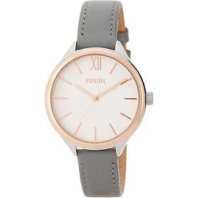Fossil Klockarmband BQ3129 Läder Grå 15mm