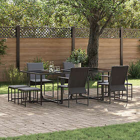 vidaXL 10-delars trädgårdsserveringsset med kuddar i stål och textilene 3335863