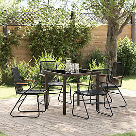 vidaXL 5-delat trädgårdsdining set svart PVC-rattan 3379171