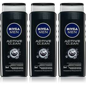 Nivea MEN Active Clean shower gel economy pack 3 x 500ml