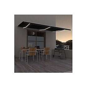vidaXL Manuell uttrekkbar markise med LED 600x300 cm antrasitt