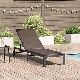 vidaXL Solstol med hjul Brun Rattan Poly 42004128