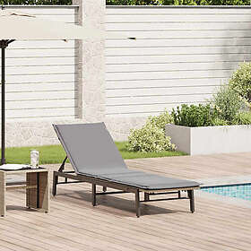 vidaXL Solsäng med dyna beige konstrotting 4104082