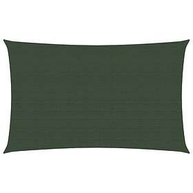vidaXL Solseil 160g/m² mørkegrønn 2x5 m HDPE