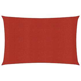 vidaXL Solseil 160g/m² rød 2,5x3,5 m HDPE
