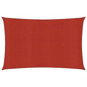 vidaXL Solseil 160g/m² rød 2,5x4,5 m HDPE