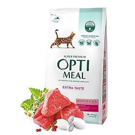 Optimeal Complete dry pet food for adult cats high in veal 1,5kg
