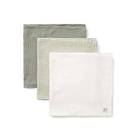 Ami Minie Muslin squares Green/White 60x60 cm 3-pack