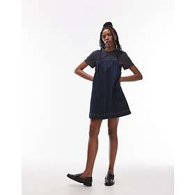 TOPSHOP Denim Pinny Dress With Button Detail