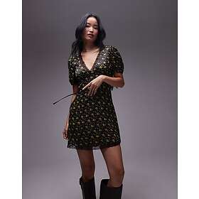 TOPSHOP Mini Tea Dress With Lace Edge