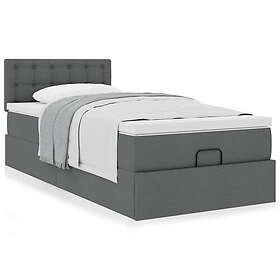vidaXL Ottoman sängram med madrass 100x200 mörkgrå cm tyg 3311602