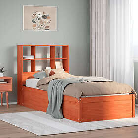 vidaXL Sängram utan madrass vaxad 90x190 brun cm massiv furu 3323478