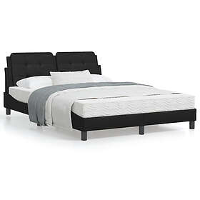 vidaXL Säng med madrass svart cm 140x200 konstläder 3208866