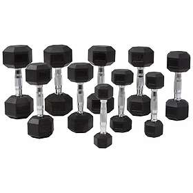Master Fitness Gummi/krom Hexhantel 37,5kg