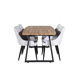 Venture Home Inca Matgrupp 160 cm Rektangulär med 4 Plaza stolar Svart Matgrupper Grå,Brun,Svart