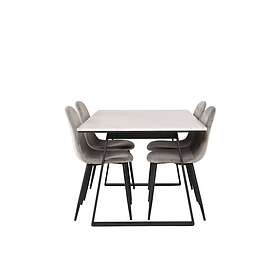 Venture Home Estelle Matgrupp 140 cm Rektangulär med 4 Polar stolar Svart Matgrupper Vit,Ljusgrå,Svart