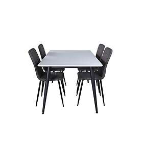 Venture Home Jimmy Matgrupp 150 cm Rektangulär med 4 Windu Lyx stolar Svart Matgrupper Grå,Svart