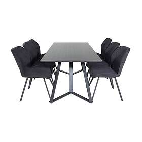 Venture Home Marina Matgrupp 180 cm Rektangulär med 6 Gemma stolar Svart Matgrupper