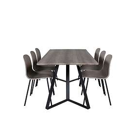 Venture Home Marina Matgrupp 180 cm Rektangulär med 6 Arctic stolar Svart Matgru