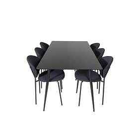 Venture Home Silar Matgrupp 180 cm Rektangulär med 6 Vault Stolar Svart Matgrupper
